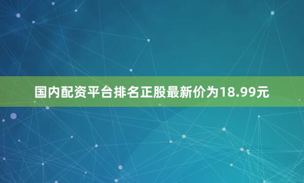 国内配资平台排名正股最新价为18.99元
